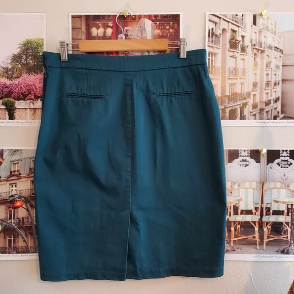 Max Studio Hunter Green Pencil Skirt - Picture 2 of 7